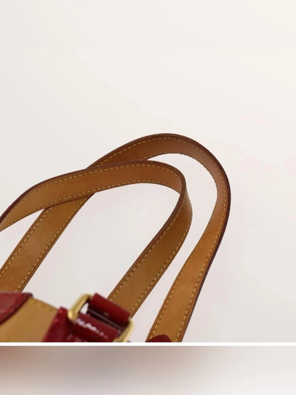 👜 LOUIS VUITTON Ruby Neo Bucket Tote Monogram Authentic Brown Red Shoulder Bag